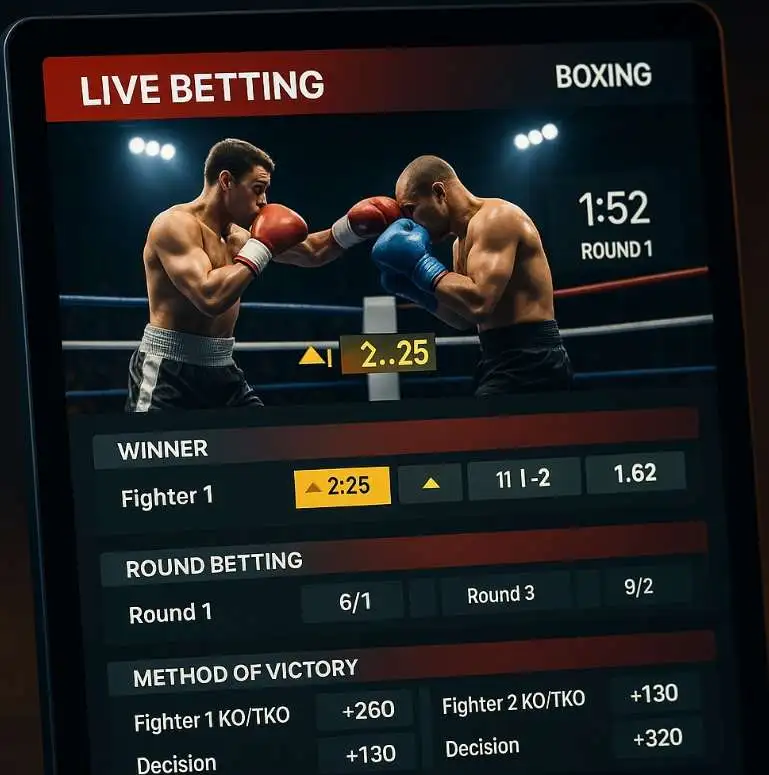 Boxing live on 1xBet – live sports betting with real-time odds and in-fight betting options