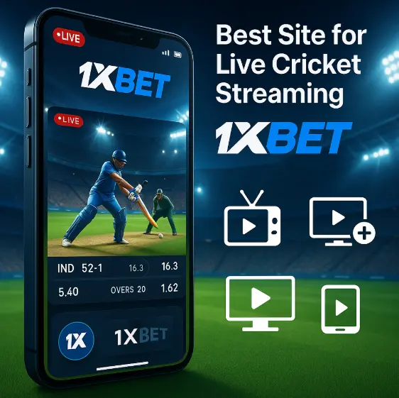 Live cricket streaming and score updates on 1xBet – live sports betting platform with real-time stats